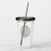 Verre En Acrylique Rasta femme noire afro rouge jaune vert (Dos)