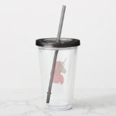 Verre En Acrylique Red Afro Unicorn (Dos)
