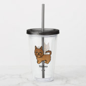 Verre En Acrylique Red Australian Terrier Cartoon Dog & Name (Devant)