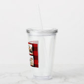 Verre En Acrylique Red Buffalo Plaid & Collage Photo Avec Initiale (Gauche)