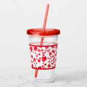 Verre En Acrylique Red Confetti Hearts Motif (Dos)