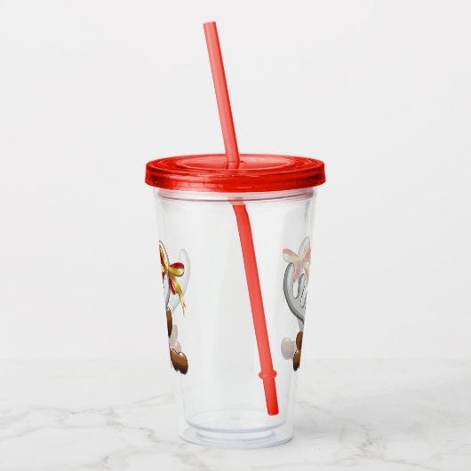 Verre En Acrylique Reindeer Puzzled drôle Caractère de Noël (Gauche)