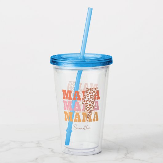 Verre En Acrylique Répétition Rustique "Mama" (Dos)