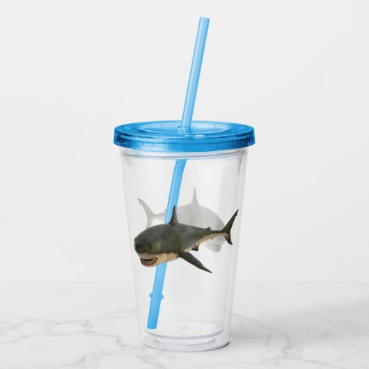 Verre En Acrylique Requin blanc (Dos)