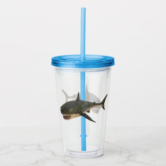 Verre En Acrylique Requin blanc (Devant)