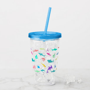 Verre En Acrylique Requin coloré sous la mer School Party