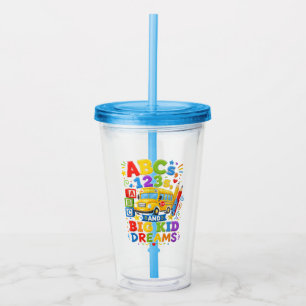 Verre En Acrylique Retour à l'école Premier Jour Grands Rêves d'Enfan