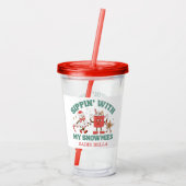 Verre En Acrylique Retro Chillin' avec mes Snowmies de Noël (Dos)