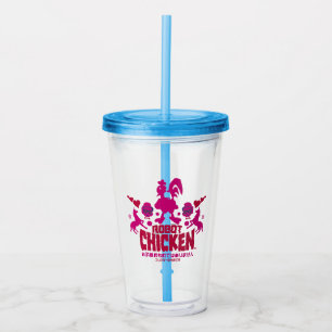 Verre En Acrylique Robot Chicken Nerd Unicorn