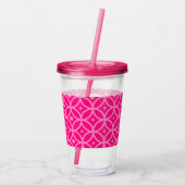 Verre En Acrylique Rose chaud Preppy (Dos)