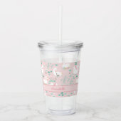 Verre En Acrylique Rose girly mignon cygne floral élégant beau (Devant)