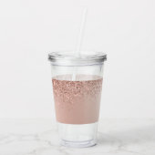 Verre En Acrylique Rose Gold - Parties scintillant rose pâle Nom du m (Dos)
