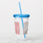 Verre En Acrylique Rose Gold Rose Agate Parties scintillant Marbre Mo (Gauche)