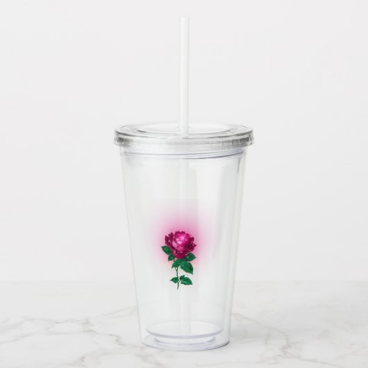 Verre En Acrylique Rose rouge de Bourgogne iridescendante (Devant)