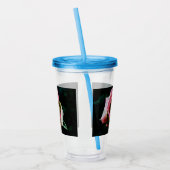 Verre En Acrylique Rose rouge peinte à l'huile (Gauche)