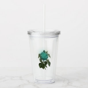 Verre En Acrylique Rose turquoise vintage
