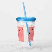 Verre En Acrylique Rouge pastèque noire anniversaire ajouter nom date (Gauche)