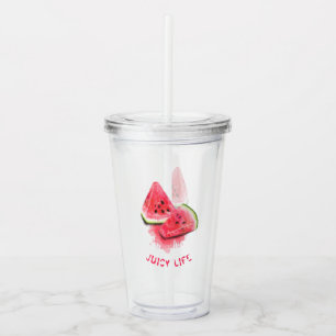 Verre En Acrylique Rouges, pastèque juteuse Acrylique Tumbler