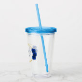 Verre En Acrylique Royal Blue et Gold Geometry Quinceañera (Gauche)