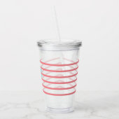 Verre En Acrylique Ruban Monogramme Rayures Glace (Gauche)