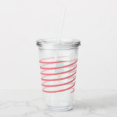Verre En Acrylique Ruban Monogramme Rayures Glace (Dos)