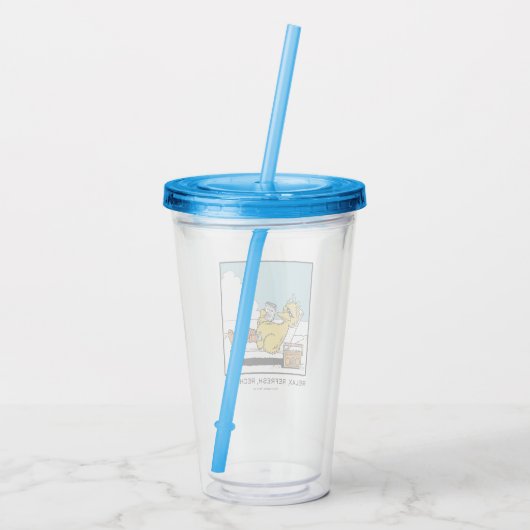 Verre En Acrylique Rue Sésame | Big Bird Relax Refresh Recharge (Dos)