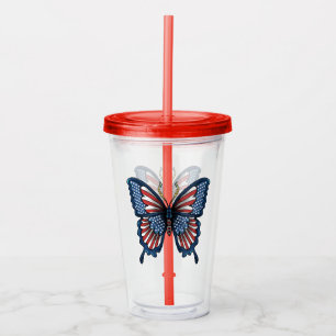 Verre En Acrylique Sac d'épicerie à papillon américain