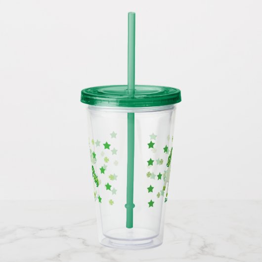Verre En Acrylique Saint Patrick's Day shamrock et étoiles mignonne l (Droite)