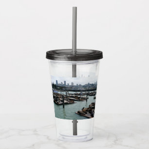 Verre En Acrylique San Francisco et Pier 39 Sea Lions City Skyline