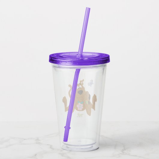 Verre En Acrylique Scooby-Doo Admirant Fleur (Dos)
