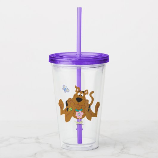 Verre En Acrylique Scooby-Doo Admirant Fleur (Devant)