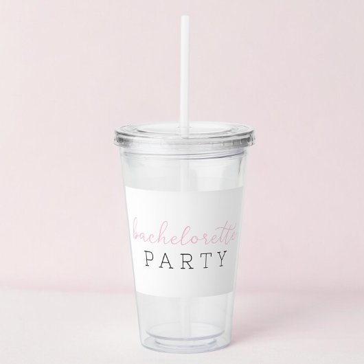 Verre En Acrylique Script Bachelorette Parti Favonalized