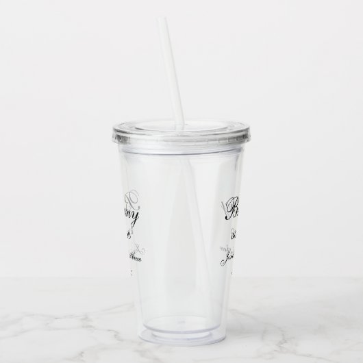 Verre En Acrylique Script Bridesmaid Customisé (Gauche)