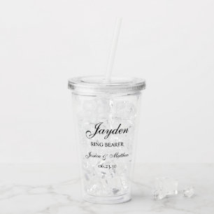 Verre En Acrylique Script de Porte-Alliance Personnalisé