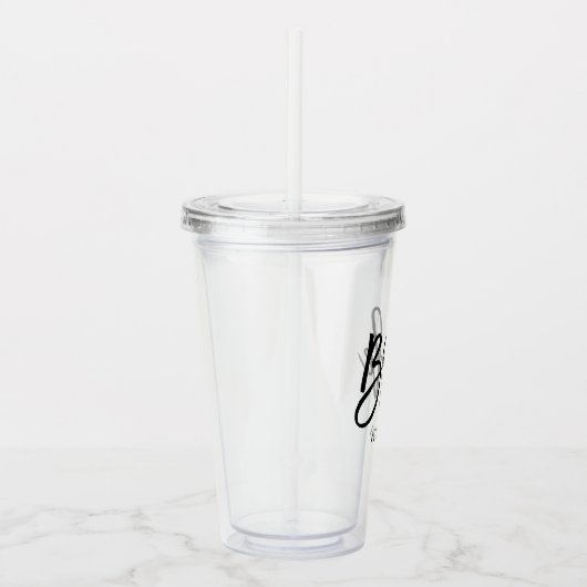 Verre En Acrylique Script élégant "Mariée" Custom Bridal Party (Droite)