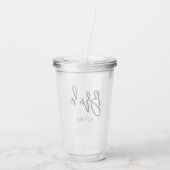 Verre En Acrylique Script élégant "Mariée" Custom Bridal Party (Dos)