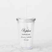 Verre En Acrylique Script Fille de Fleurs Personnalisé (Devant)