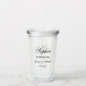 Verre En Acrylique Script Fille de Fleurs Personnalisé (Dos)