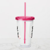 Verre En Acrylique Script Flirty Black XOXO avec Rose Gold Lips Kiss (Droite)