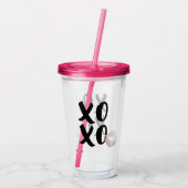 Verre En Acrylique Script Flirty Black XOXO avec Rose Gold Lips Kiss (Dos)