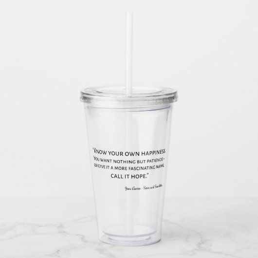 Verre En Acrylique Sense And Sensibility Quote I (Devant)