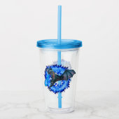 Verre En Acrylique Serpent Dragon Respiration Feu bleu flamme (Devant)