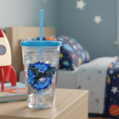 Verre En Acrylique Serpent Dragon Respiration Feu bleu flamme