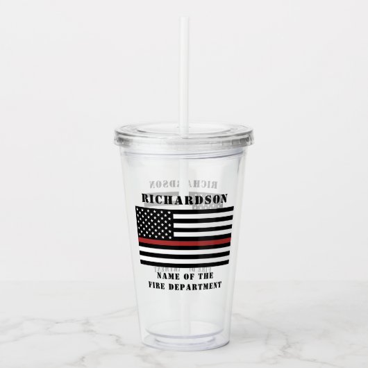 Verre En Acrylique Service d'incendie de la ligne rouge mince (Devant)