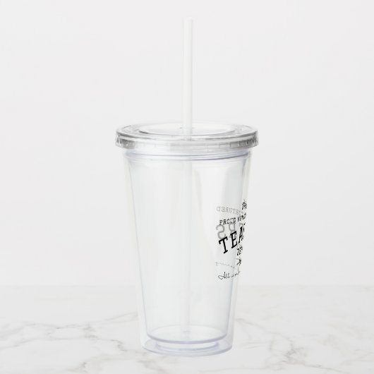 Verre En Acrylique Service Enseignants Torturés Tumbler Personnalisé (Droite)