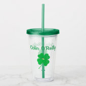 Verre En Acrylique Shamrock Green St. Patricks Day (Nom) 4Colin (Devant)