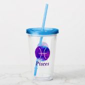 Verre En Acrylique SIGNE Zodiaque Pisces Espace Nebula (Dos)