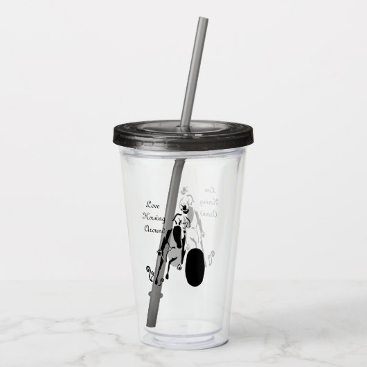 Verre En Acrylique Silhouette Cowgirl Barrel Racing (Dos)