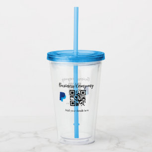 Verre En Acrylique Simple entreprise site web code-barres QR ajouter