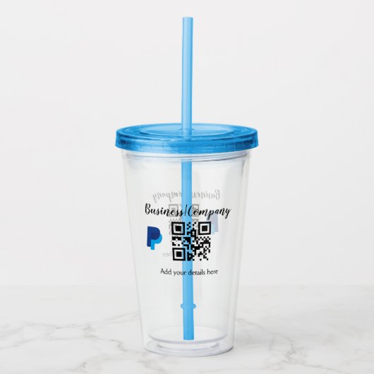 Verre En Acrylique Simple entreprise site web code-barres QR ajouter  (Devant)
